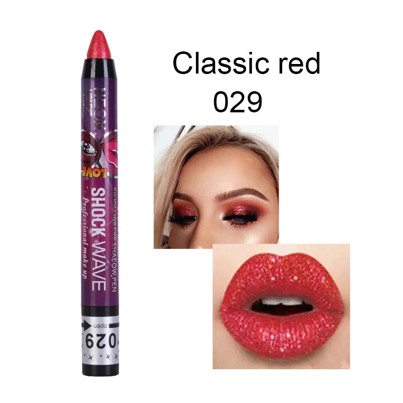 2 In 1 Eyeshadow Lipstick Stick Pencil Waterproof