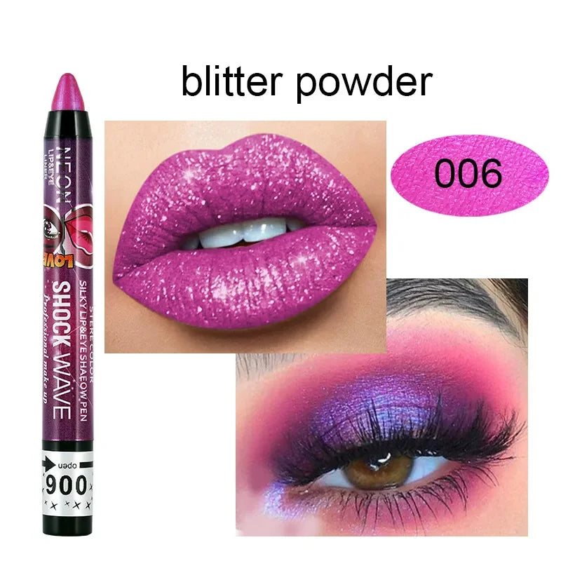 2 In 1 Eyeshadow Lipstick Stick Pencil Waterproof
