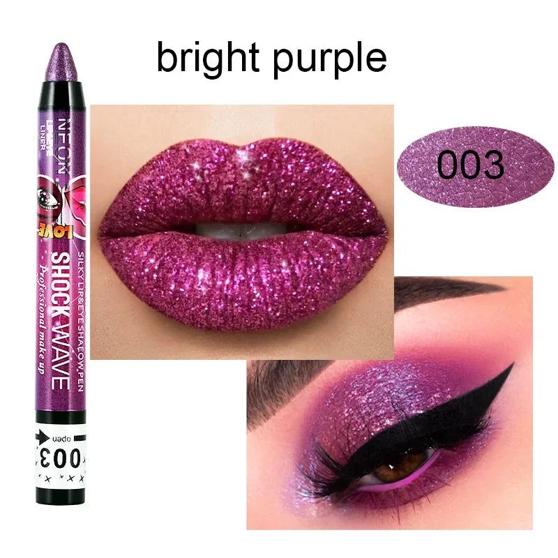 2 In 1 Eyeshadow Lipstick Stick Pencil Waterproof