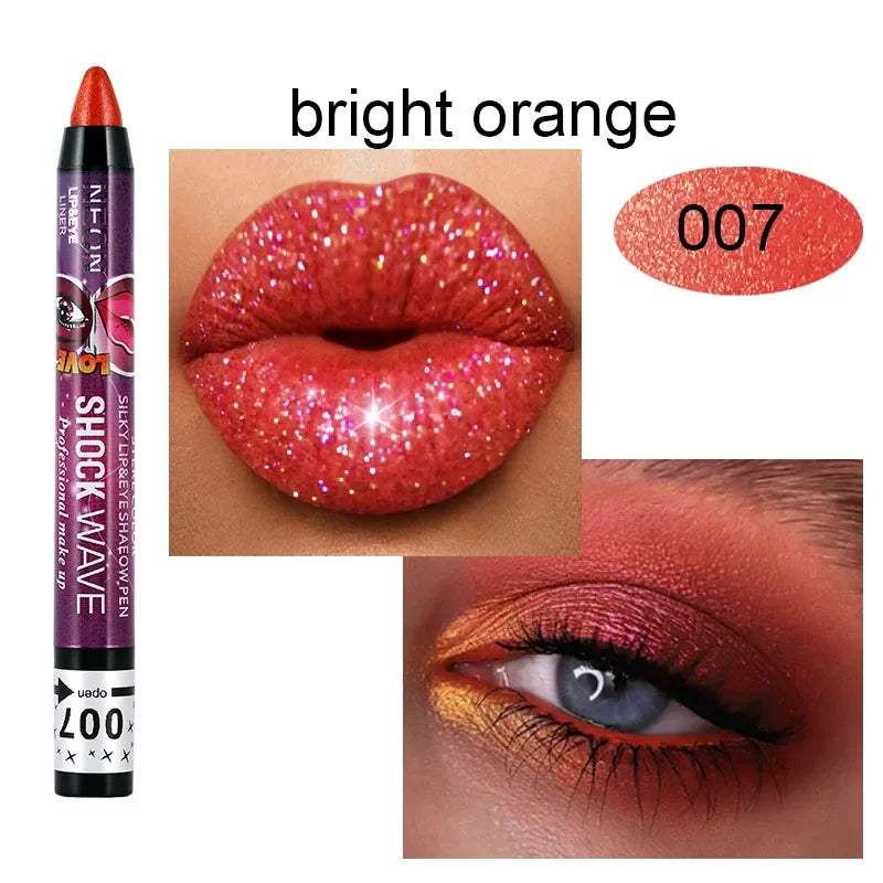 2 In 1 Eyeshadow Lipstick Stick Pencil Waterproof