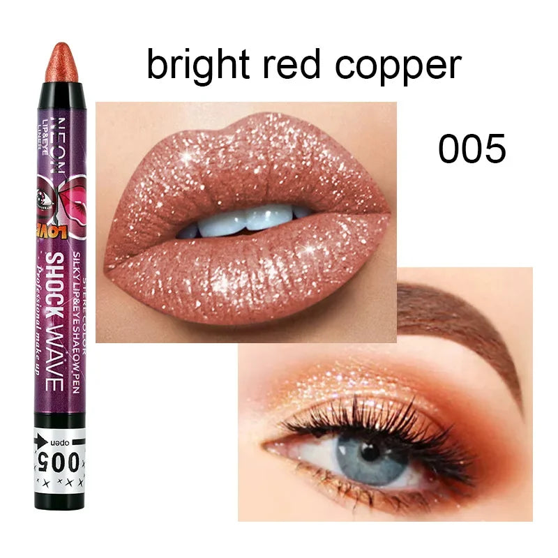 2 In 1 Eyeshadow Lipstick Stick Pencil Waterproof