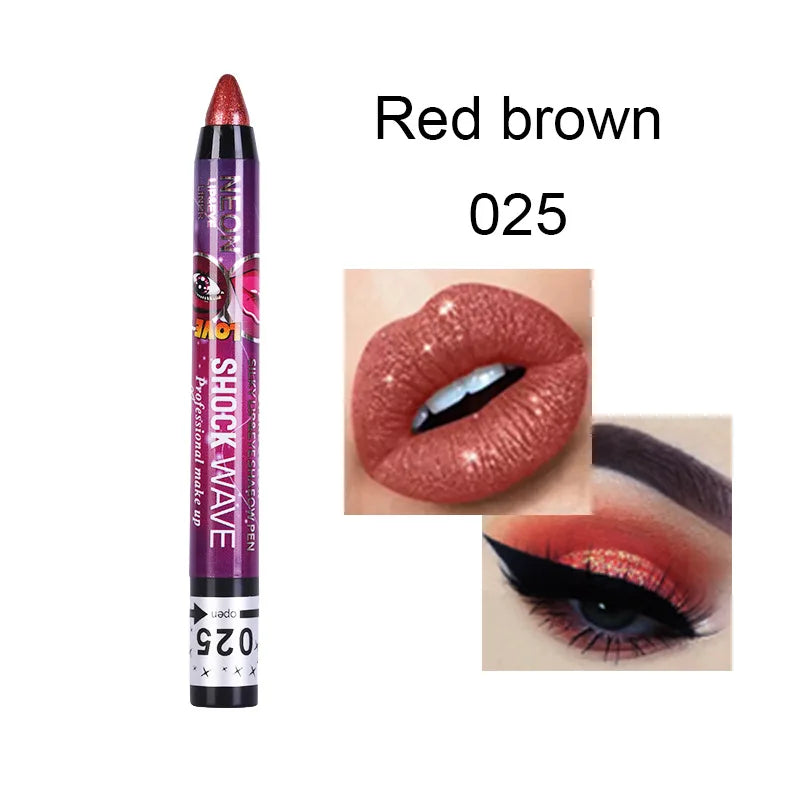 2 In 1 Eyeshadow Lipstick Stick Pencil Waterproof