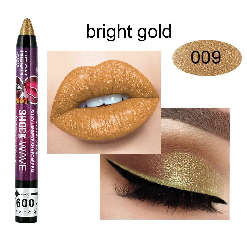 2 In 1 Eyeshadow Lipstick Stick Pencil Waterproof