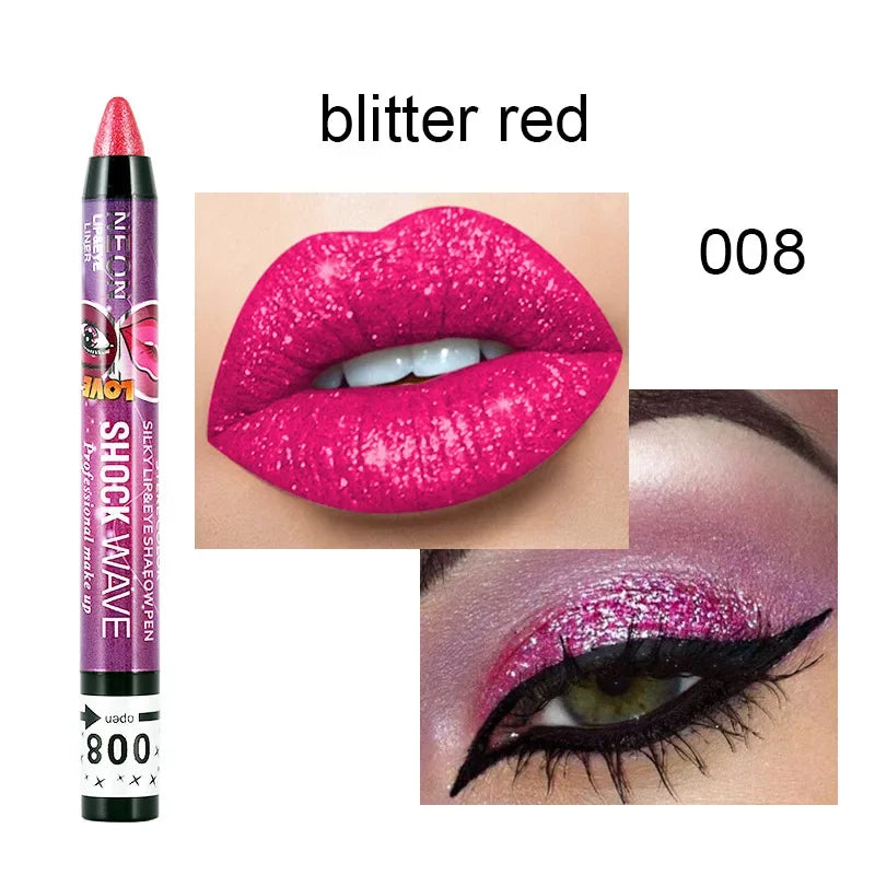 2 In 1 Eyeshadow Lipstick Stick Pencil Waterproof