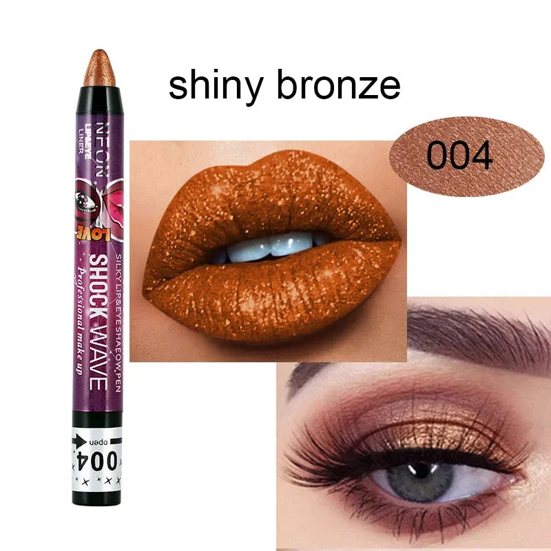 2 In 1 Eyeshadow Lipstick Stick Pencil Waterproof