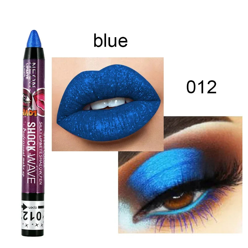 2 In 1  Eyeshadow Lipstick Stick Pencil Waterproof