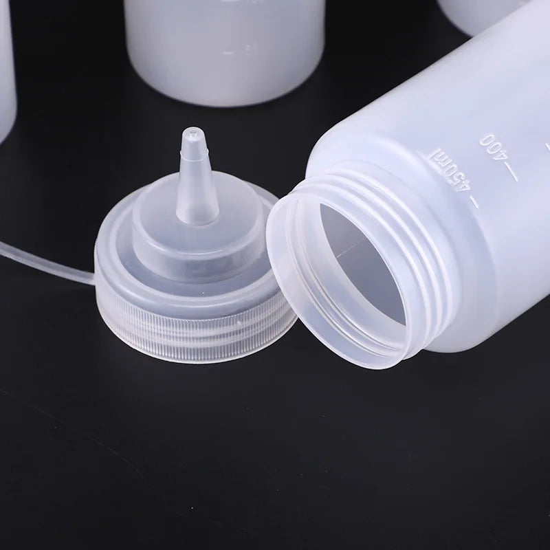 Large Squeeze Condiment Bottles with Nozzles